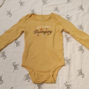 Carter's First Thanksgiving Bodysuit Soft Cotton Long Sleeve
